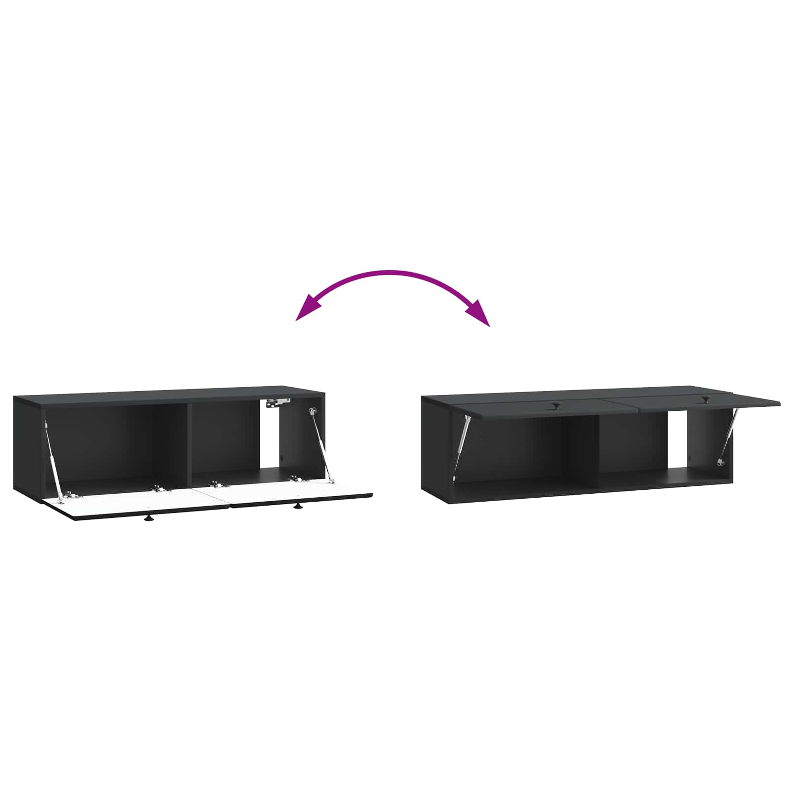 vidaXL Szafka RTV montowana na ścianie 98 x 31 x 30 cm Czarny