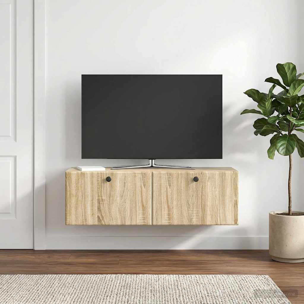 vidaXL Szafka RTV montowana na ścianie 98 x 31 x 30 cm dąb Sonoma