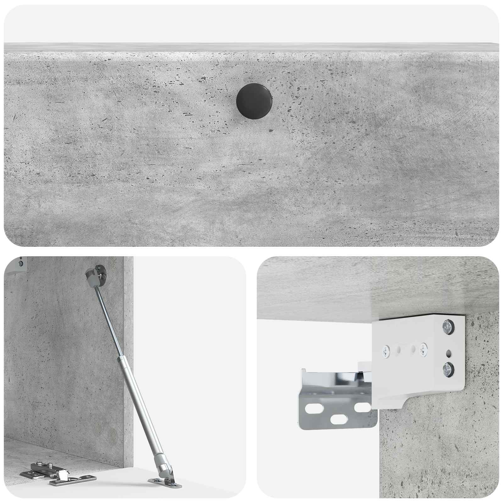 vidaXL Szafka RTV montowana na ścianie 98 x 31 x 30 cm Betonowy szary
