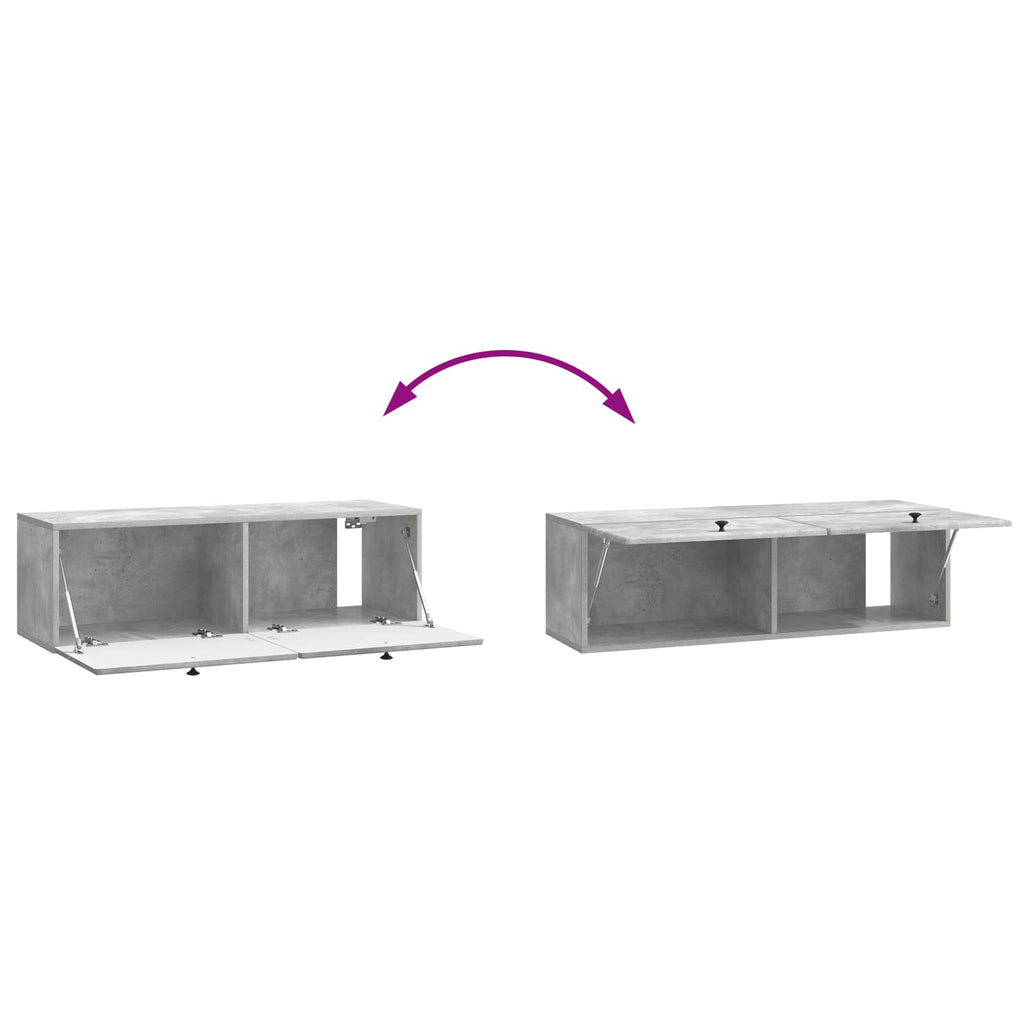 vidaXL Szafka RTV montowana na ścianie 98 x 31 x 30 cm Betonowy szary
