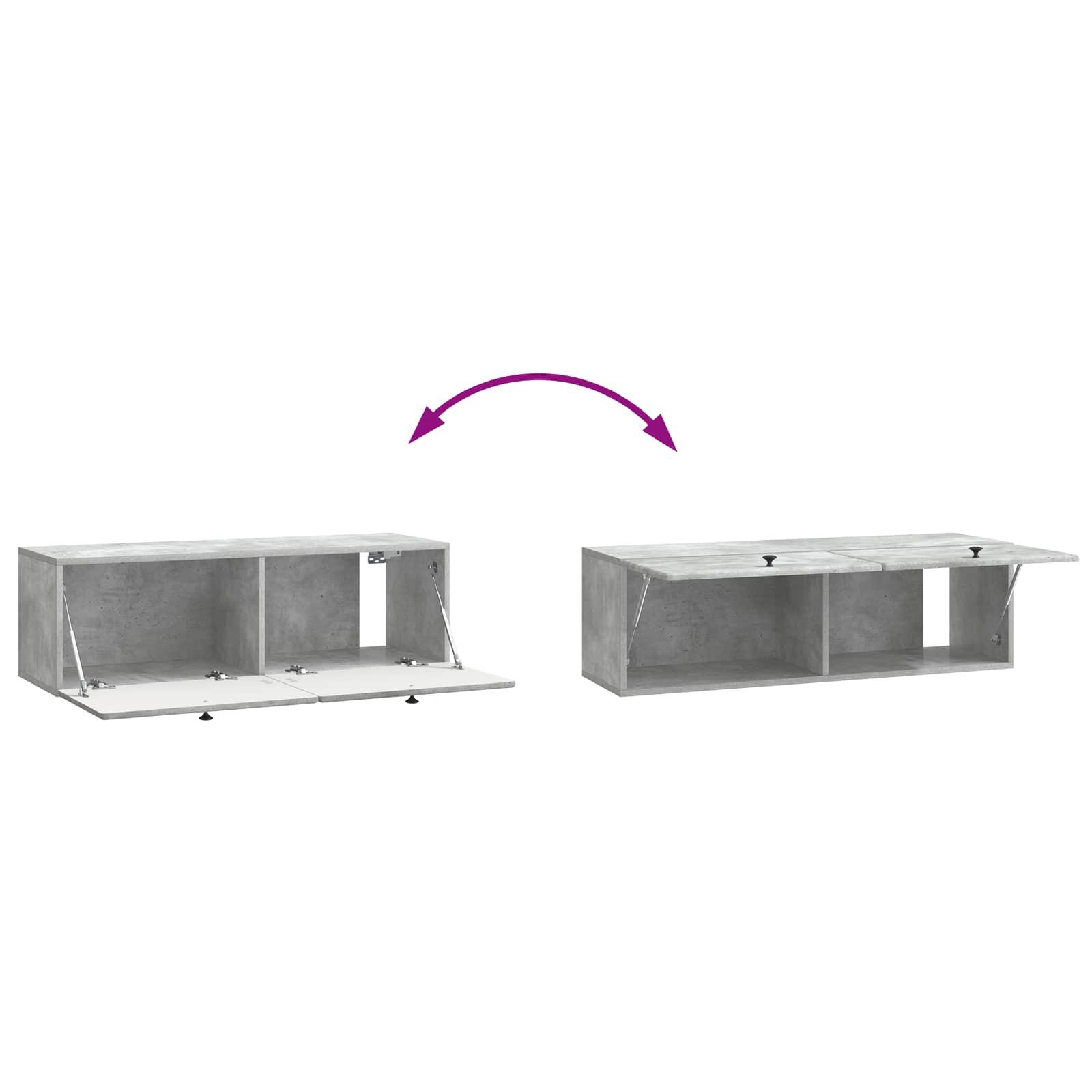 vidaXL Szafka RTV montowana na ścianie 98 x 31 x 30 cm Betonowy szary