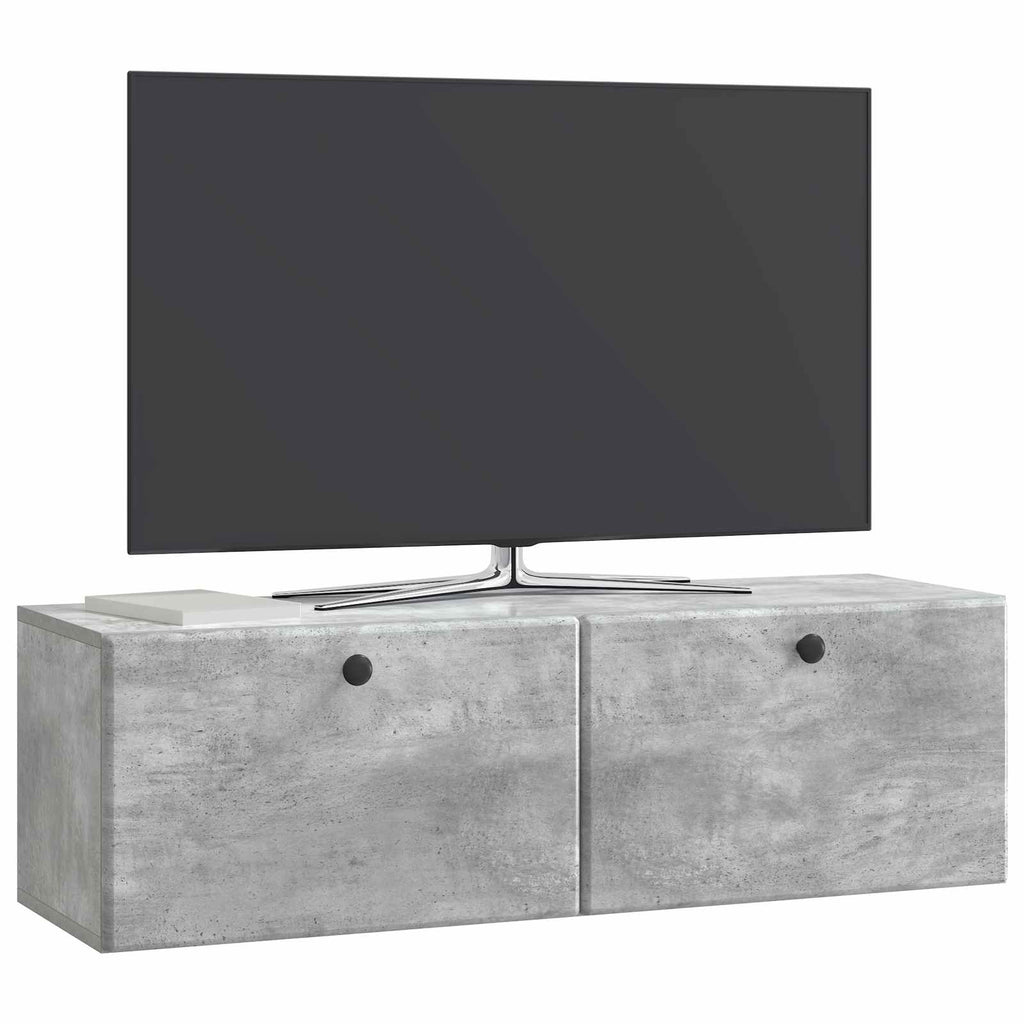 vidaXL Szafka RTV montowana na ścianie 98 x 31 x 30 cm Betonowy szary