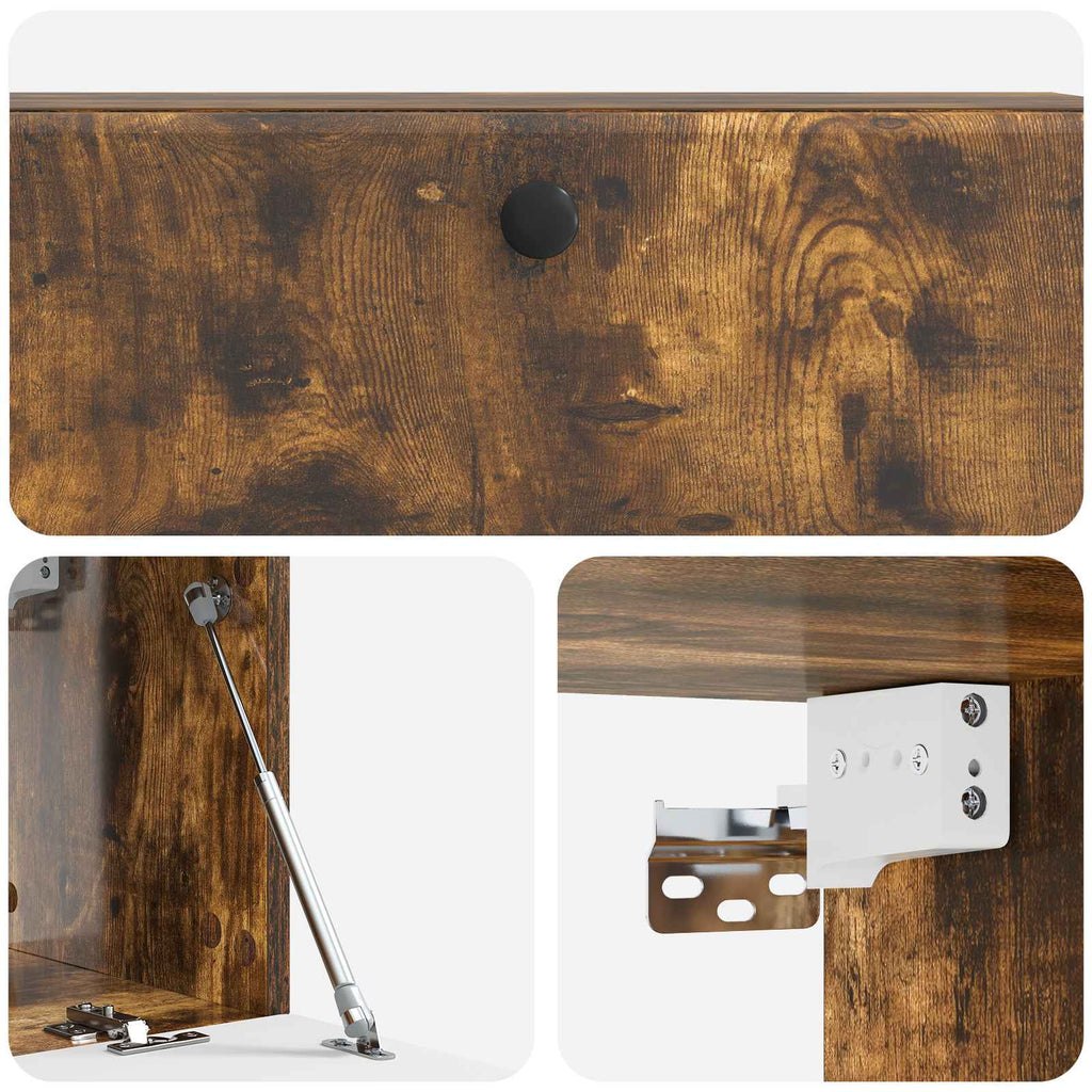 vidaXL Szafka RTV montowana na ścianie 98 x 31 x 30 cm Dąb wędzony