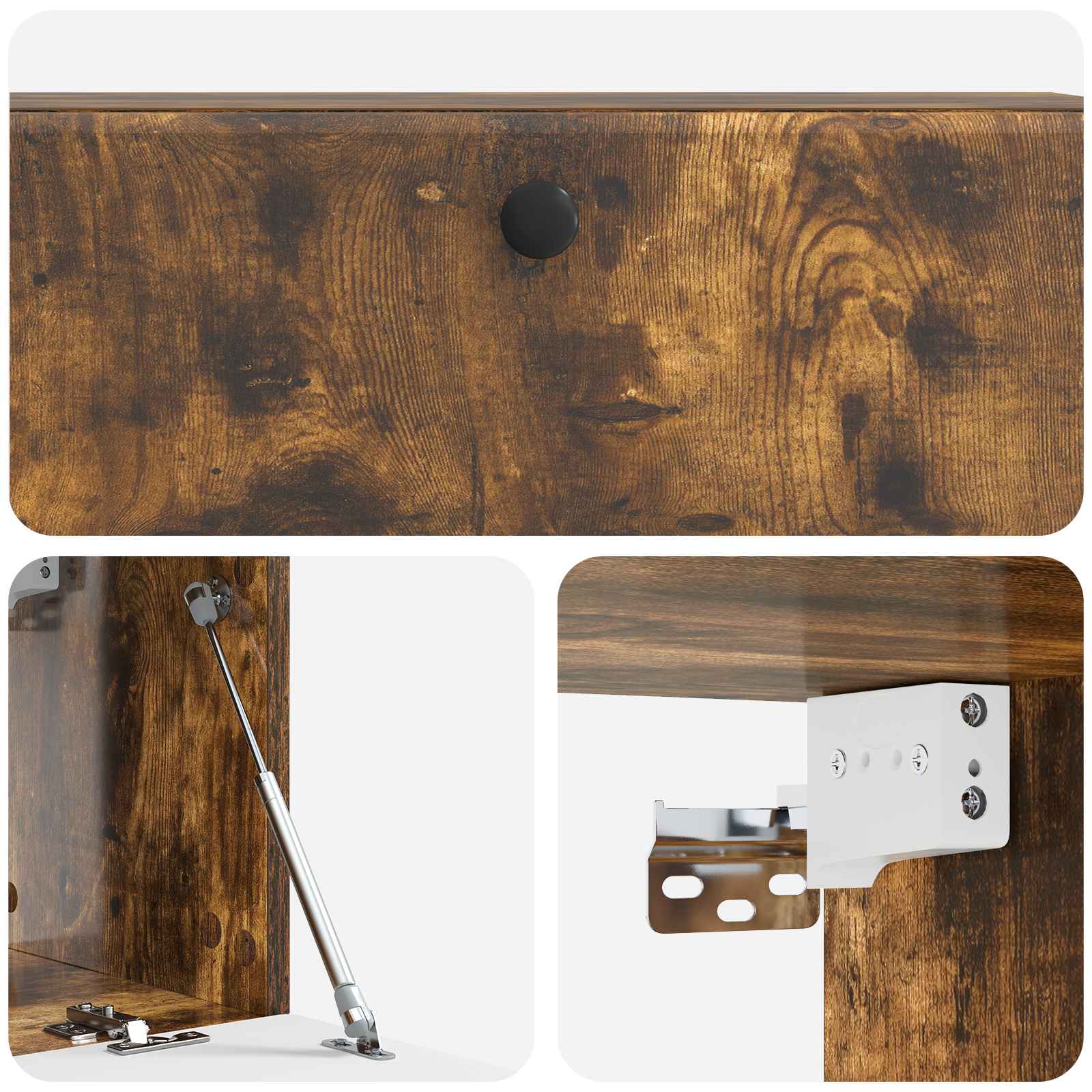 vidaXL Szafka RTV montowana na ścianie 98 x 31 x 30 cm Dąb wędzony