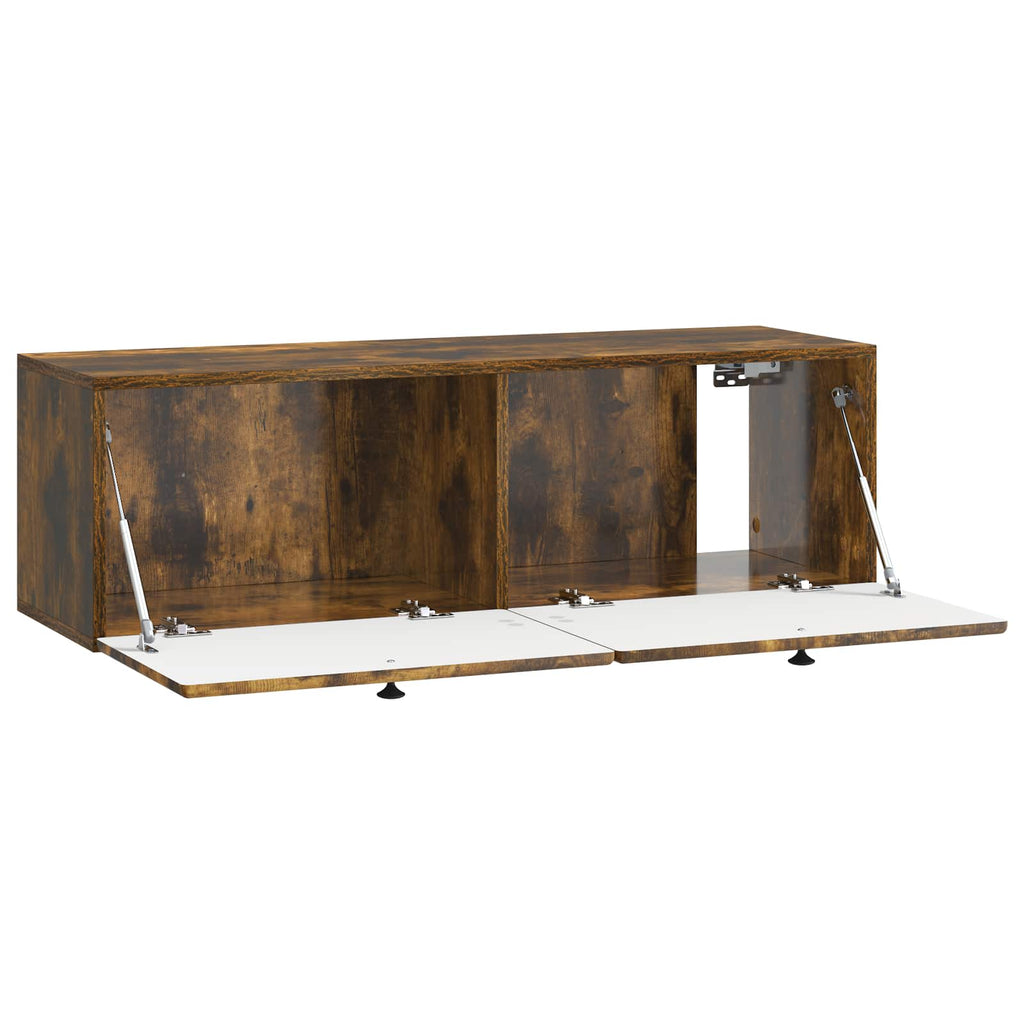 vidaXL Szafka RTV montowana na ścianie 98 x 31 x 30 cm Dąb wędzony