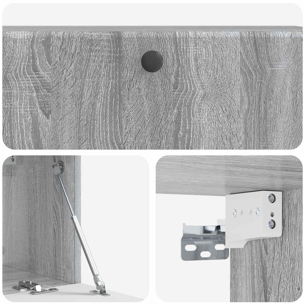 vidaXL Szafka RTV montowana na ścianie 98 x 31 x 30 cm Szary Sonoma