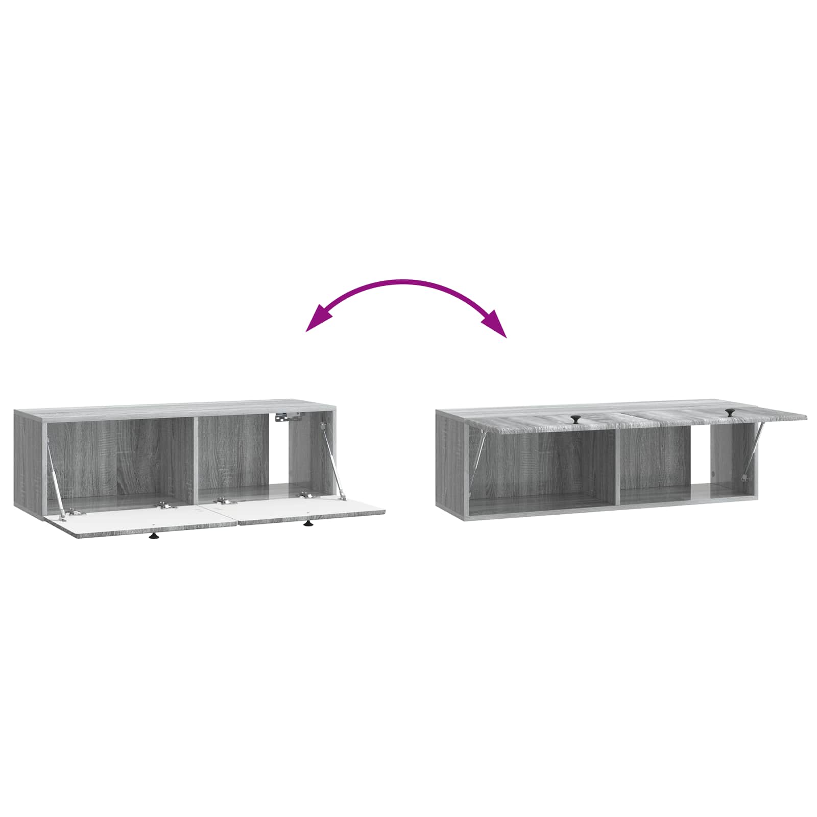 vidaXL Szafka RTV montowana na ścianie 98 x 31 x 30 cm Szary Sonoma
