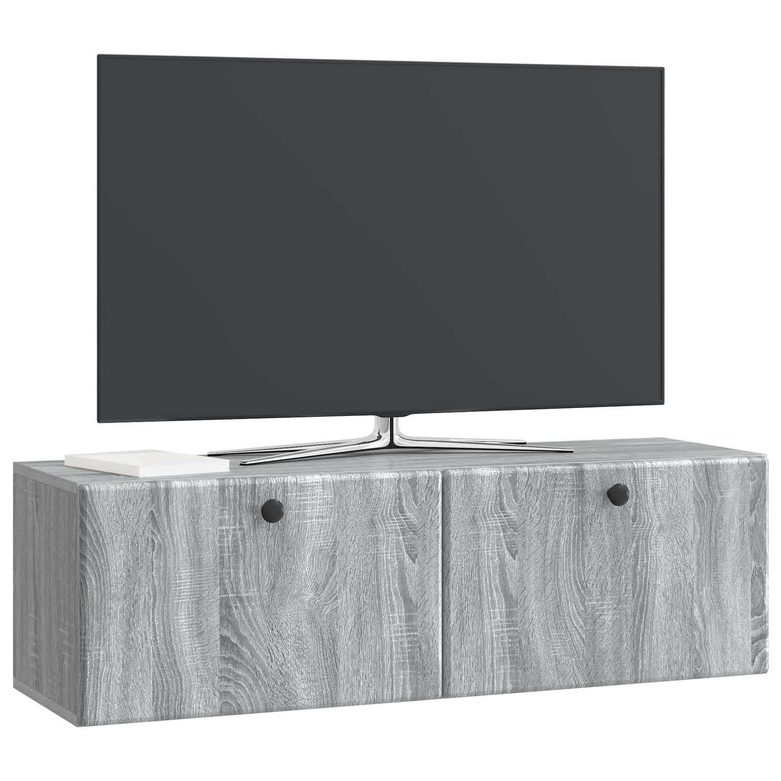 vidaXL Szafka RTV montowana na ścianie 98 x 31 x 30 cm Szary Sonoma