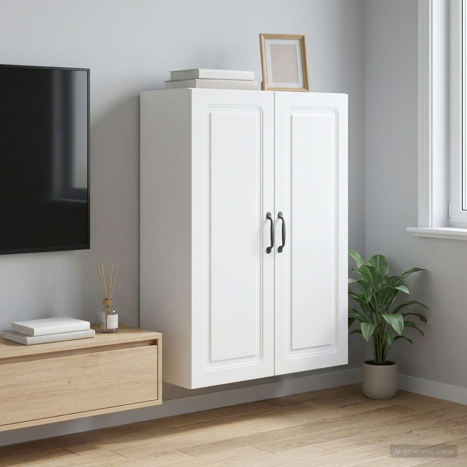 vidaXL Szafka ścienna 66 x 34,5 x 90 cm Drewno inżynieryjne Biały