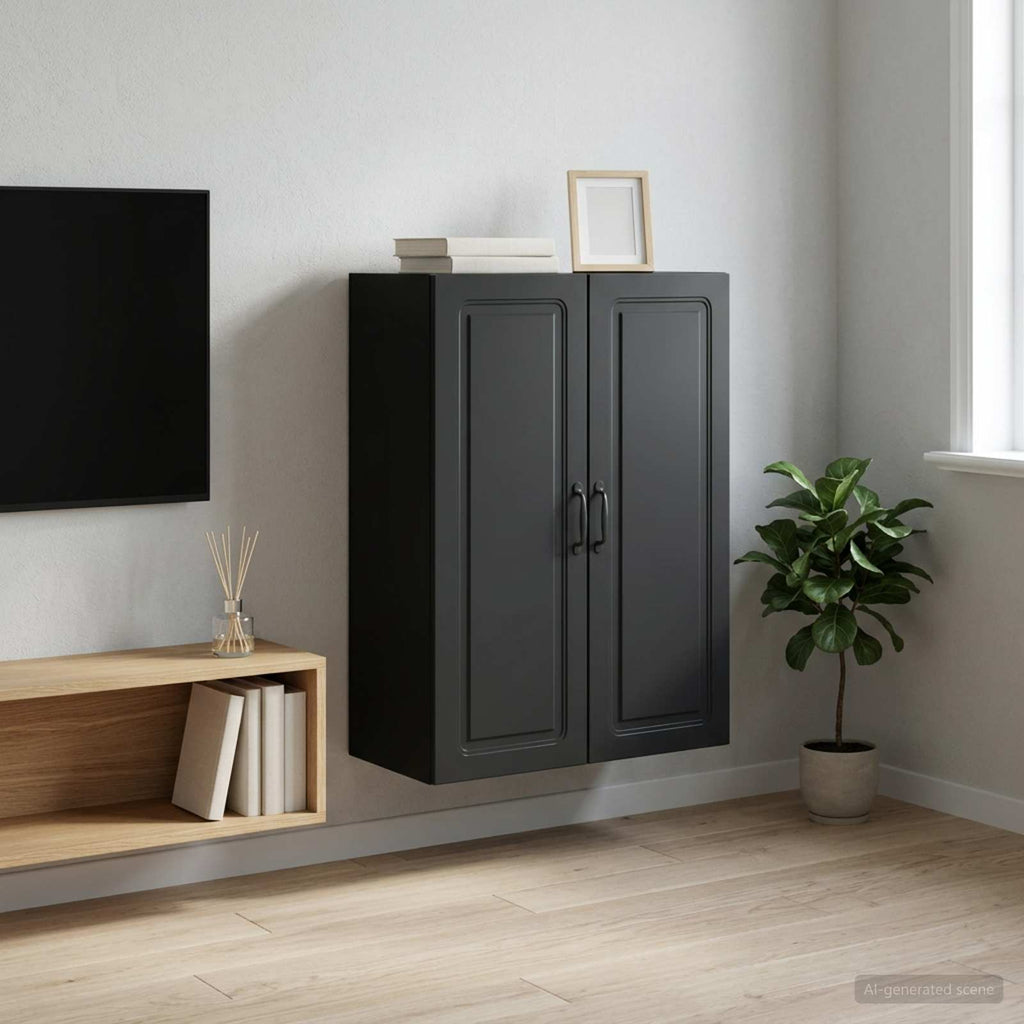vidaXL Szafka ścienna 66 x 34,5 x 90 cm Drewno inżynieryjne Czarny