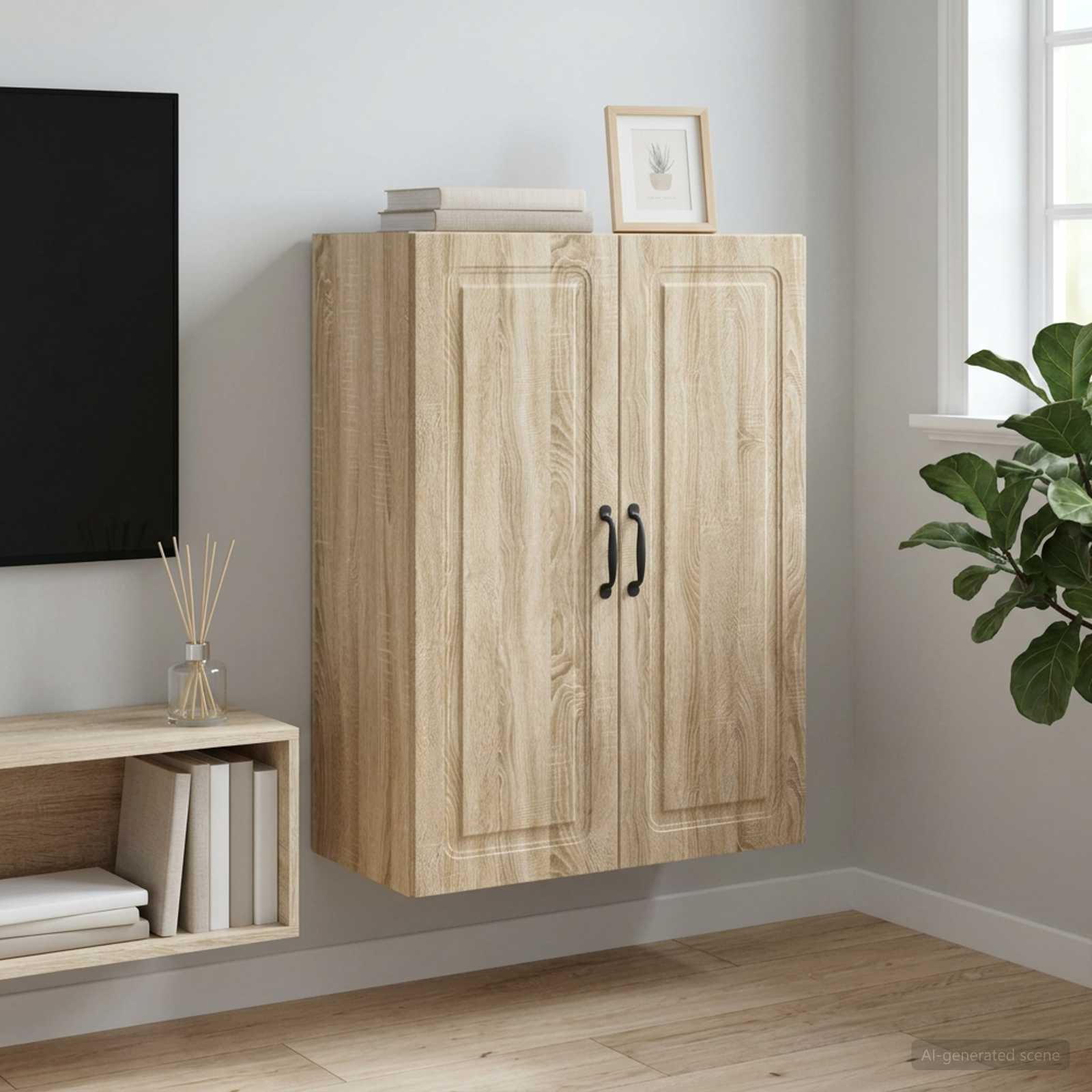 vidaXL Szafka ścienna 66 x 34,5 x 90 cm Drewno inżynieryjne dąb Sonoma