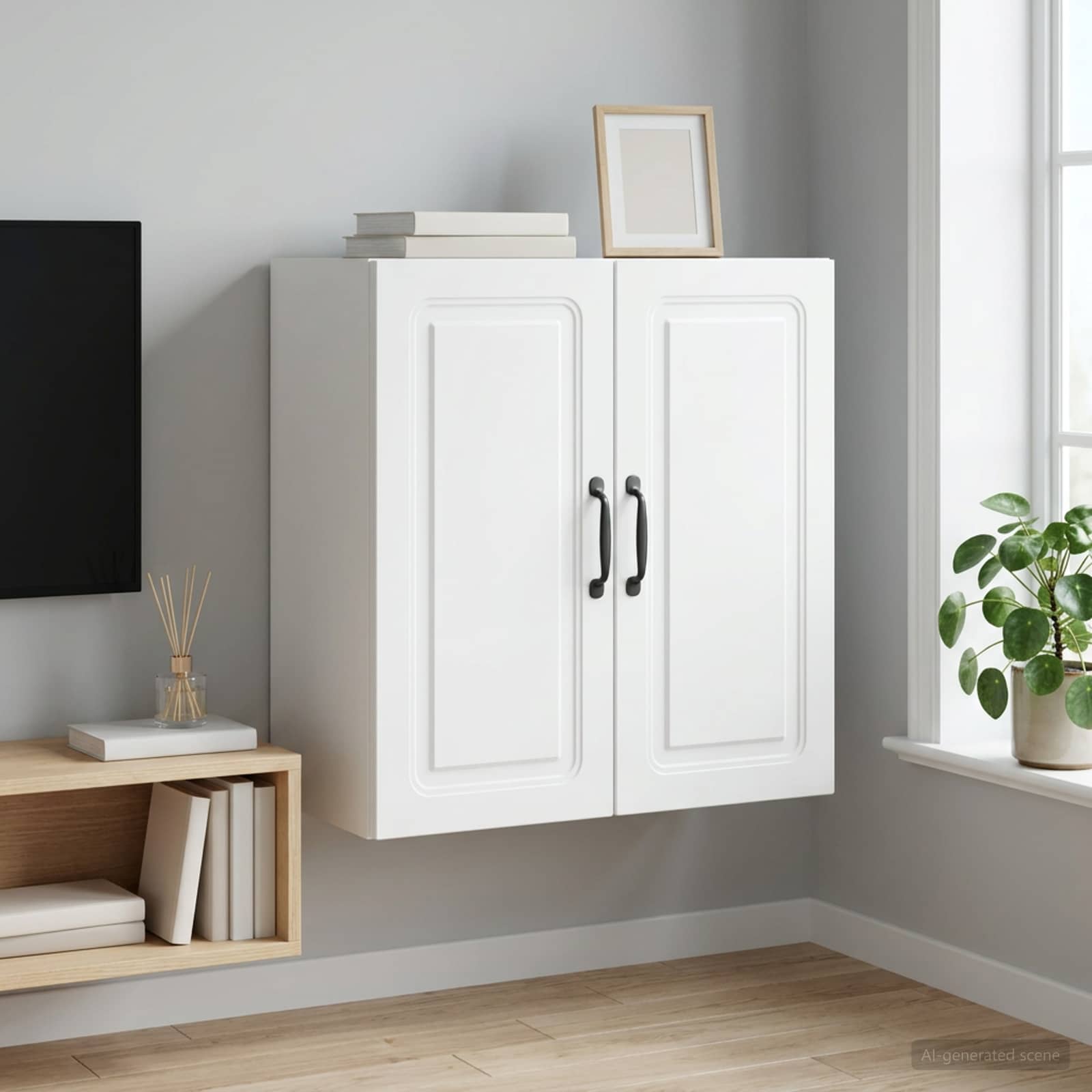 vidaXL Szafka ścienna 59 x 31 x 60 cm Drewno inżynieryjne Biały