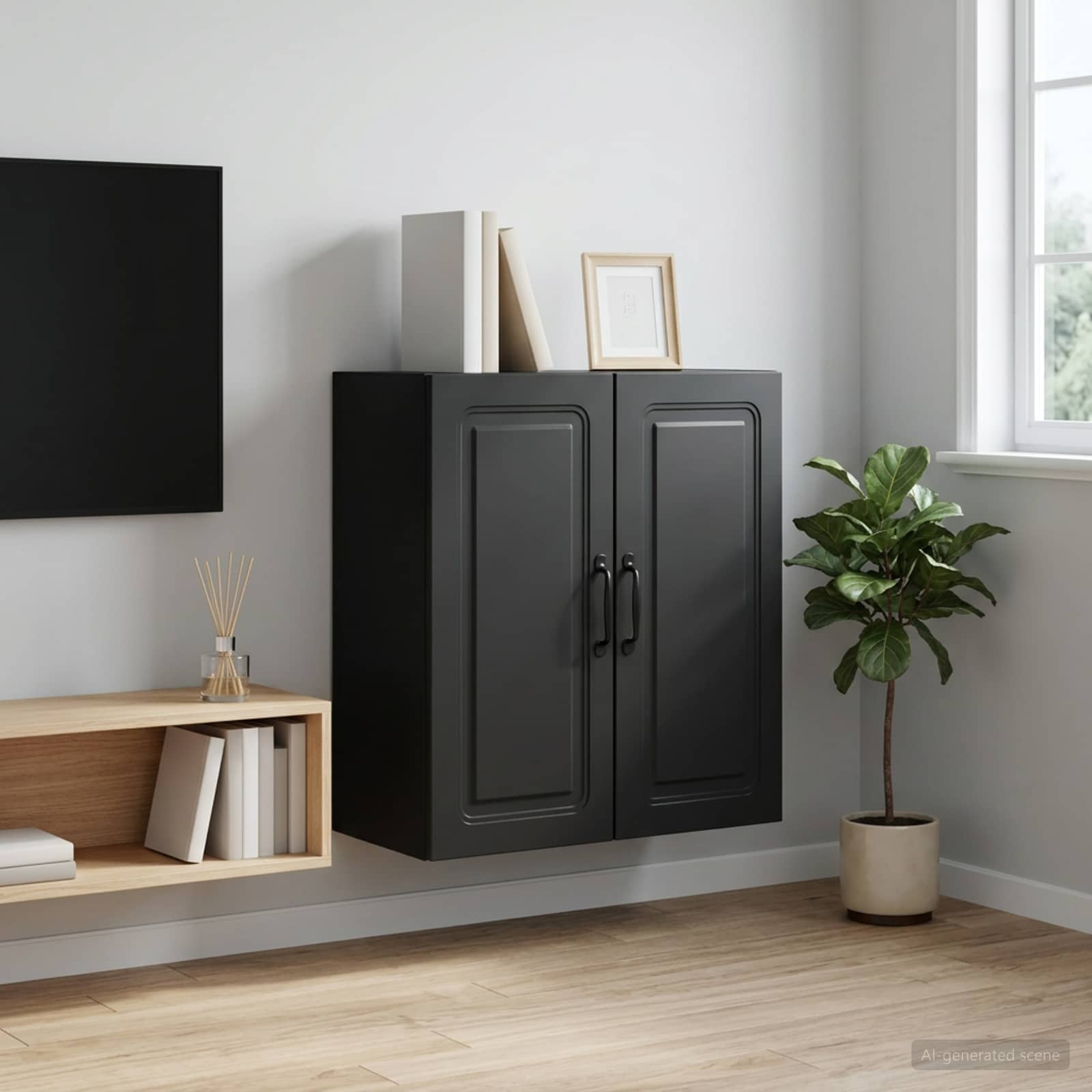 vidaXL Szafka ścienna 59 x 31 x 60 cm Drewno inżynieryjne Czarny