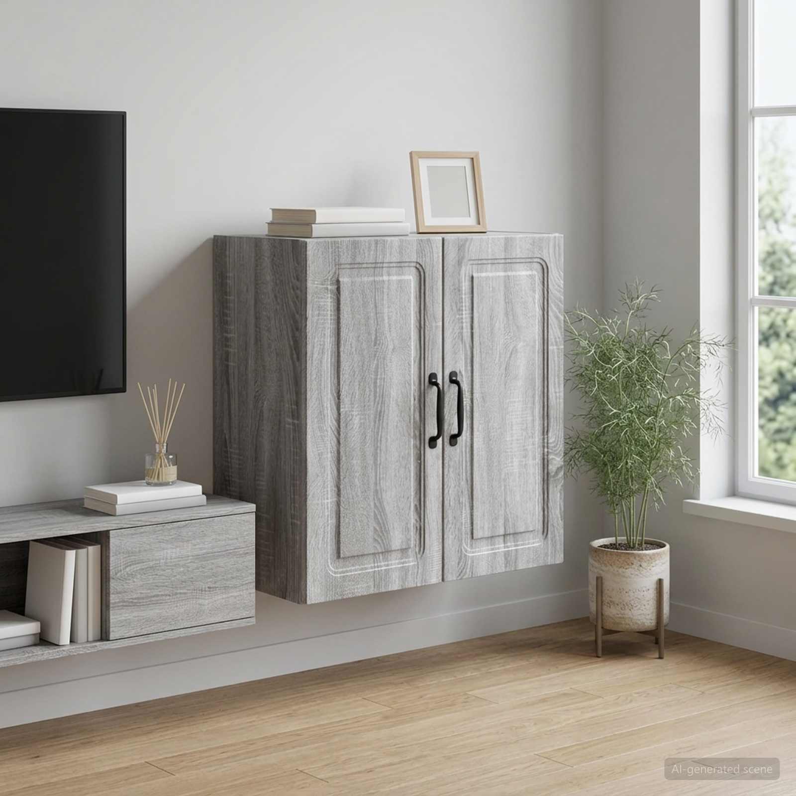vidaXL Szafka ścienna 59 x 31 x 60 cm Drewno inżynieryjne Szary Sonoma