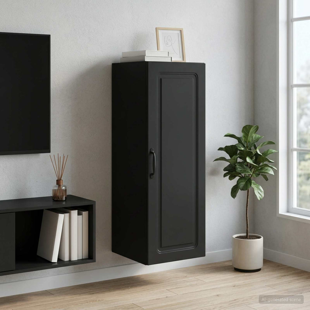vidaXL Szafka ścienna 33 x 34,5 x 90 cm Drewno inżynieryjne Czarny