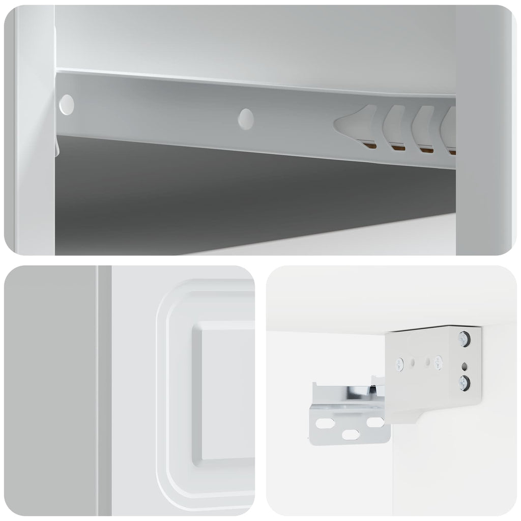 vidaXL Wisząca Szafka Nocna z szufladą 2 pcs Biały 34,5 x 33 x 20 cm
