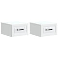 vidaXL Wisząca Szafka Nocna z szufladą 2 pcs Biały 34,5 x 33 x 20 cm