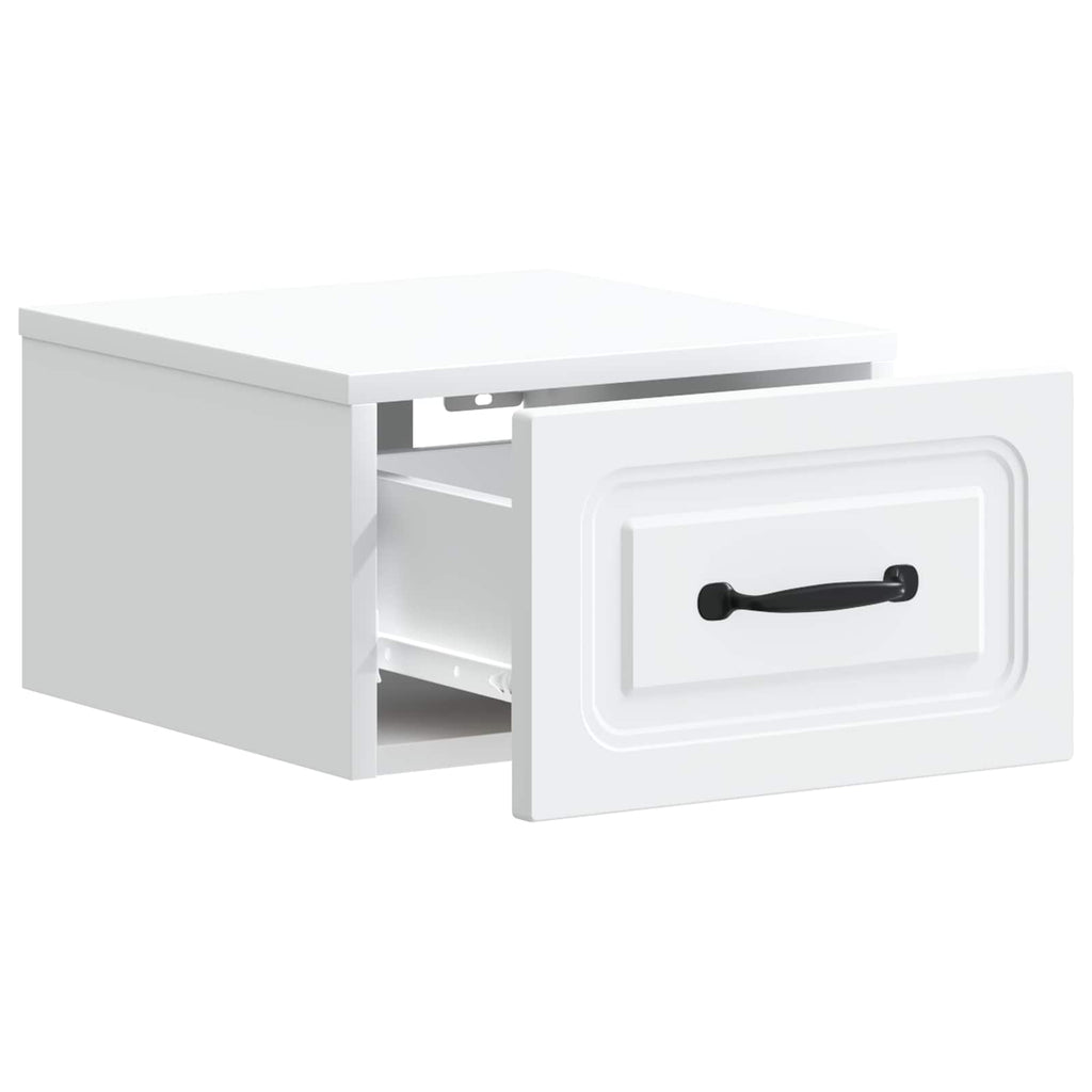 vidaXL Wisząca Szafka Nocna z szufladą 2 pcs Biały 34,5 x 33 x 20 cm