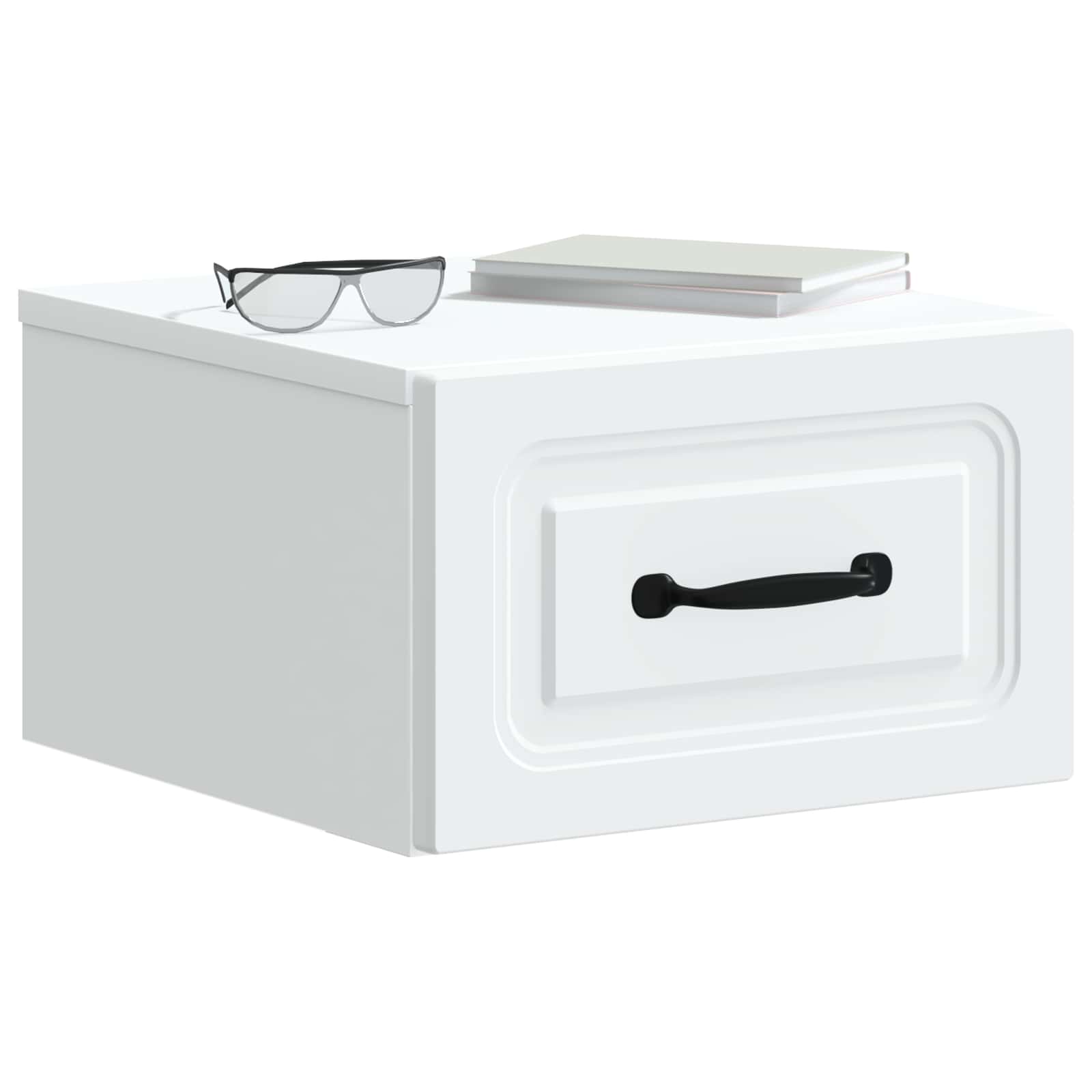 vidaXL Wisząca Szafka Nocna z szufladą 2 pcs Biały 34,5 x 33 x 20 cm