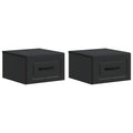 vidaXL Wisząca Szafka Nocna z szufladą 2 pcs Czarny 34,5 x 33 x 20 cm