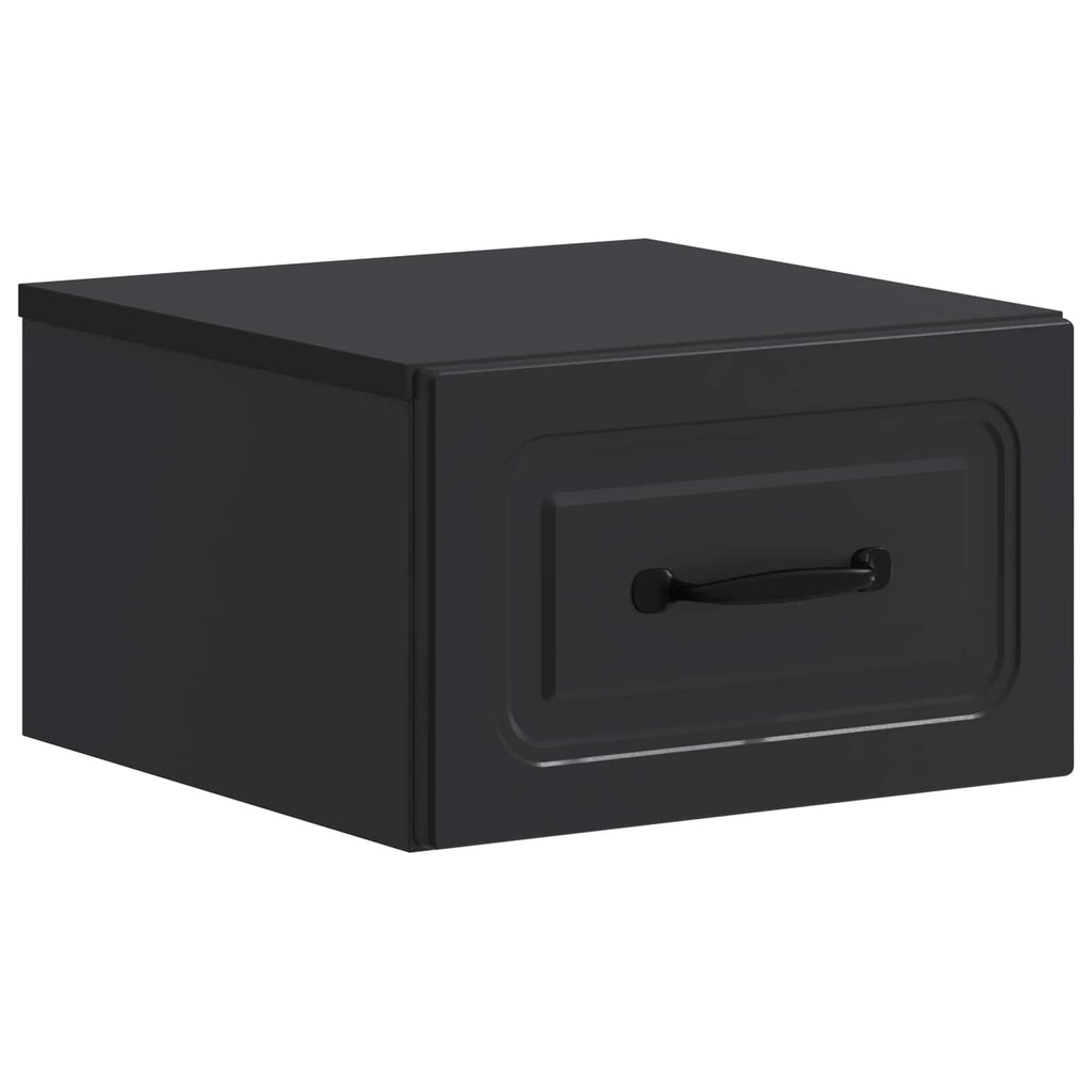 vidaXL Wisząca Szafka Nocna z szufladą 2 pcs Czarny 34,5 x 33 x 20 cm