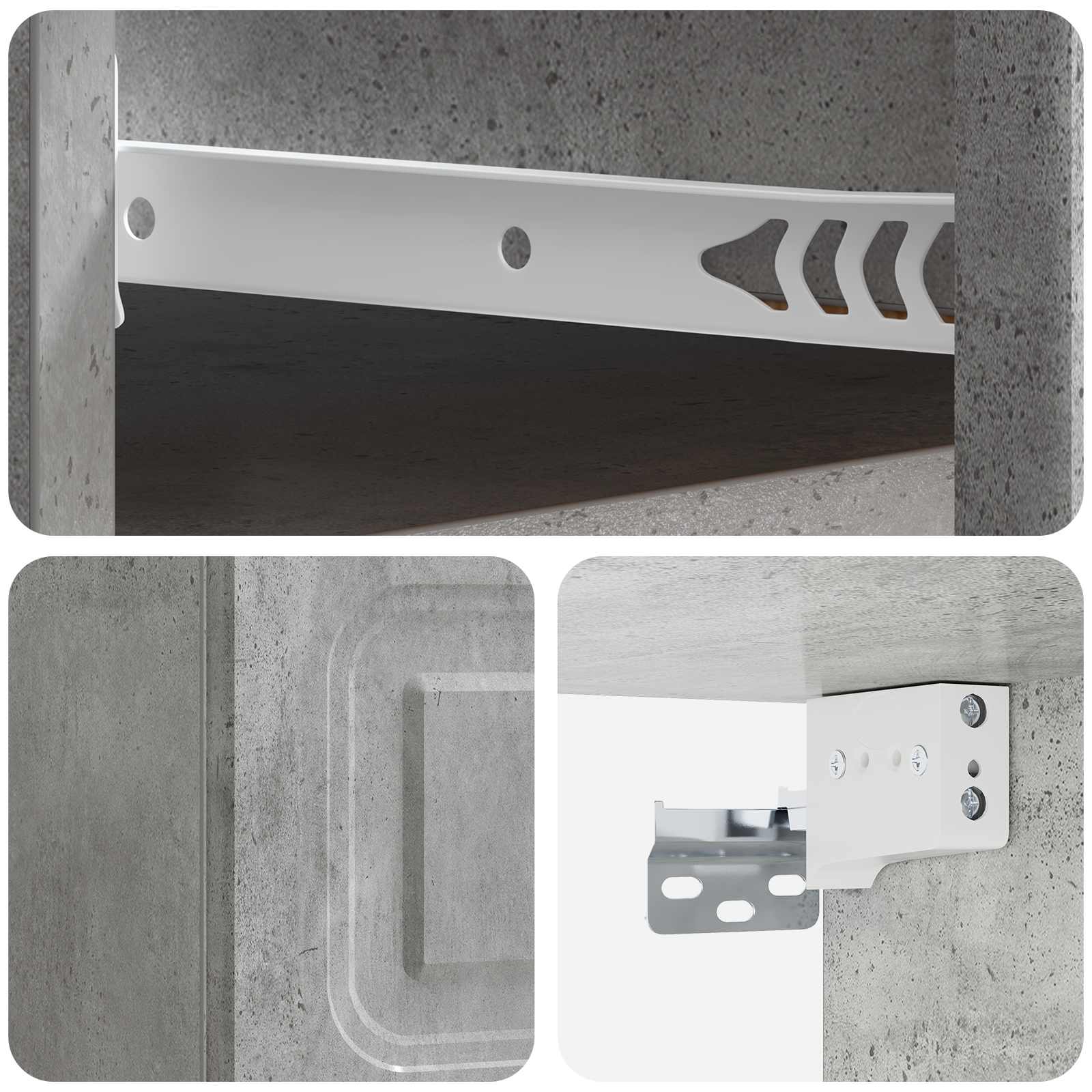 vidaXL Wisząca Szafka Nocna Betonowy szary 34,5 x 33 x 20 cm