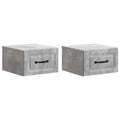vidaXL Wisząca Szafka Nocna 2 pcs Betonowy szary 34,5 x 33 x 20 cm