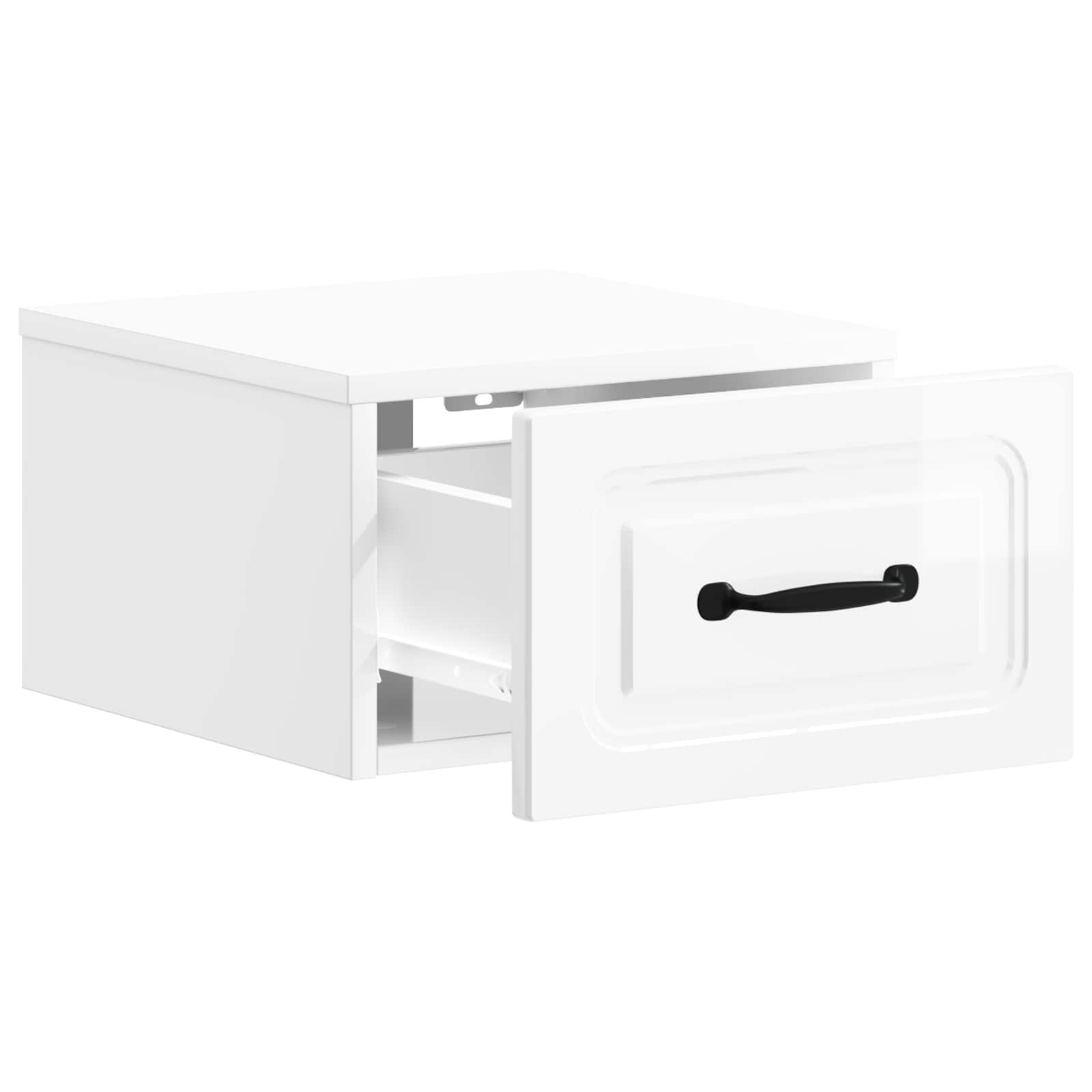 vidaXL Wisząca Szafka Nocna z szufladą 2 pcs Biały wysoki połysk