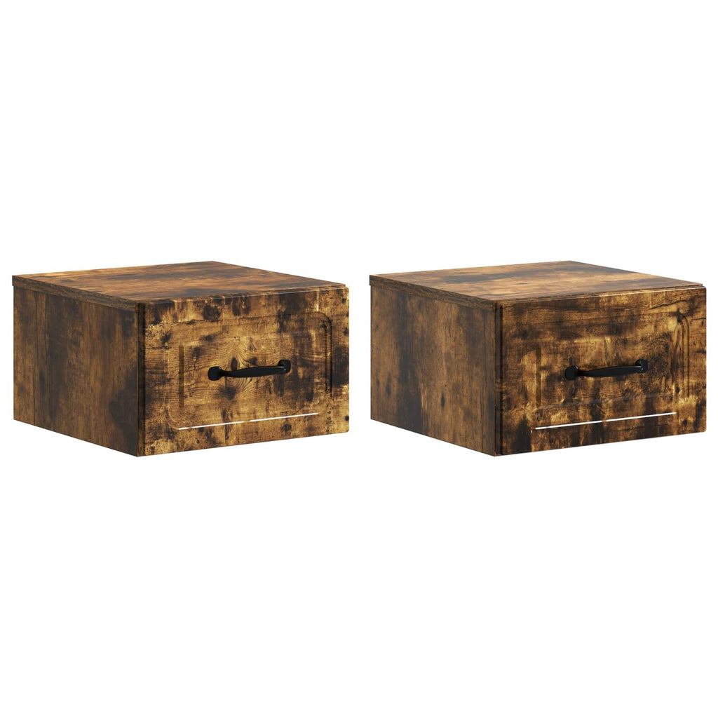 vidaXL Wisząca Szafka Nocna 2 pcs Dąb wędzony 34,5 x 33 x 20 cm