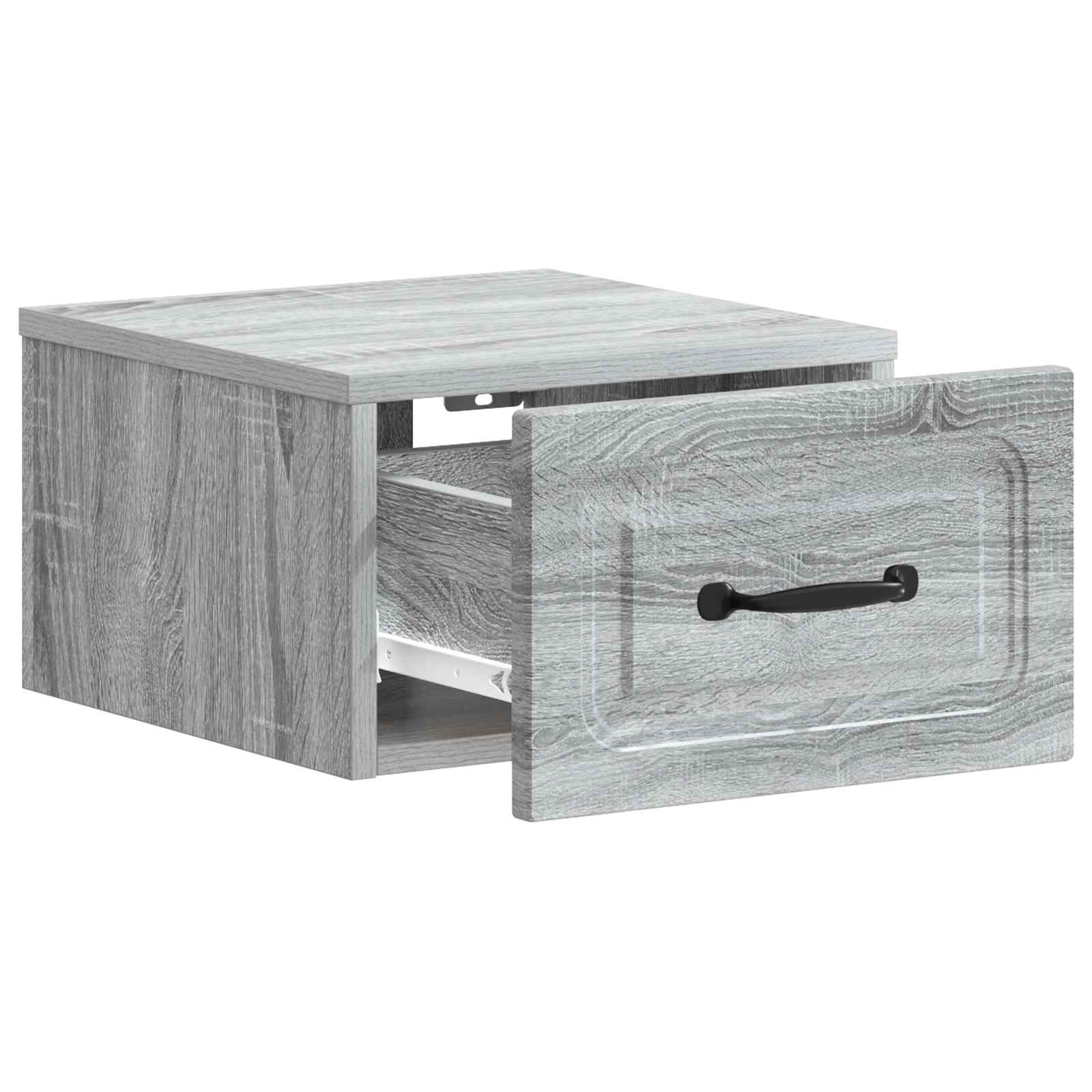 vidaXL Wisząca Szafka Nocna z szufladą Szary Sonoma 34,5 x 33 x 20 cm