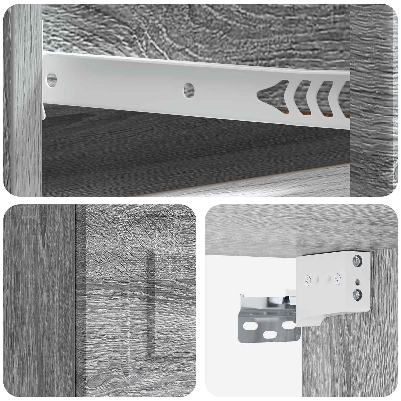 vidaXL Wisząca Szafka Nocna 2 pcs Szary Sonoma 34,5 x 33 x 20 cm