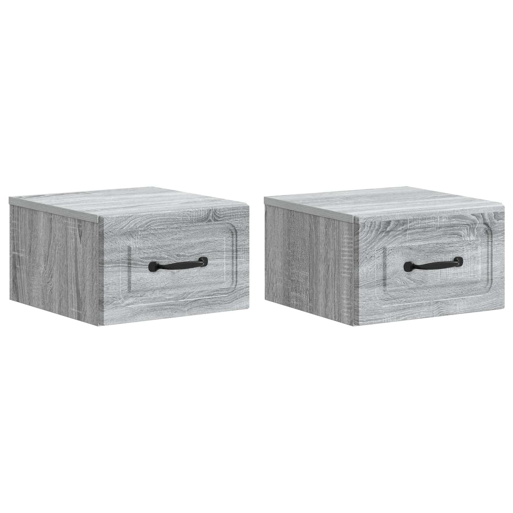 vidaXL Wisząca Szafka Nocna 2 pcs Szary Sonoma 34,5 x 33 x 20 cm