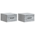 vidaXL Wisząca Szafka Nocna 2 pcs Szary Sonoma 34,5 x 33 x 20 cm