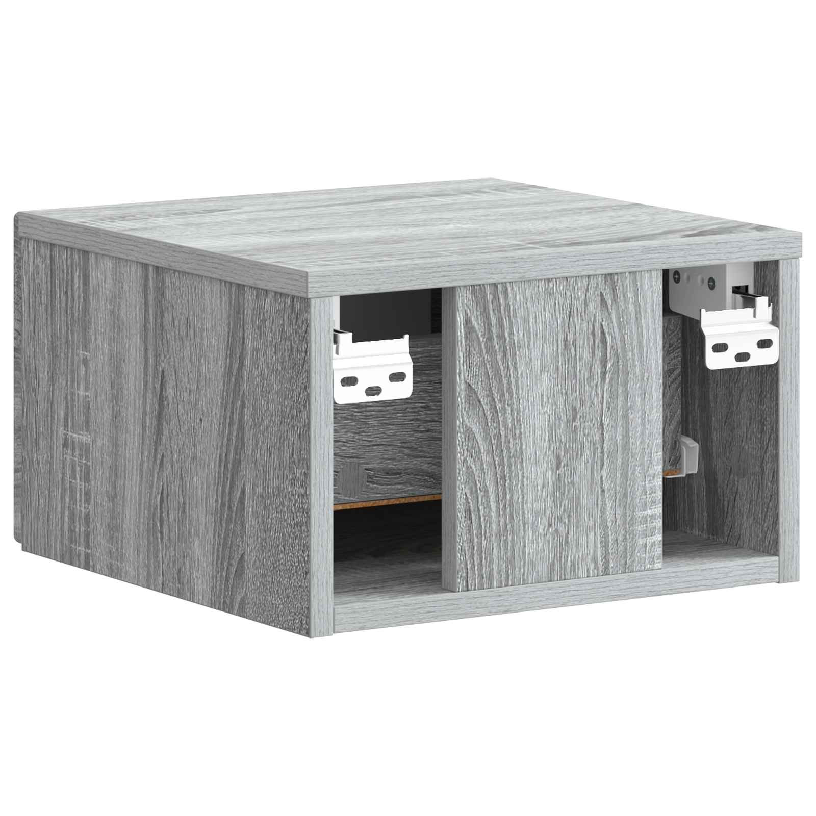 vidaXL Wisząca Szafka Nocna 2 pcs Szary Sonoma 34,5 x 33 x 20 cm