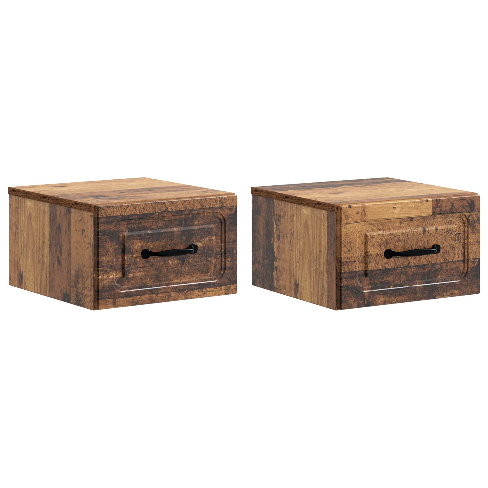 vidaXL Wisząca Szafka Nocna 2 pcs Stare drewno 34,5 x 33 x 20 cm