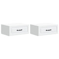 vidaXL Wisząca Szafka Nocna z szufladą 2 pcs Biały 49 x 34,5 x 20 cm