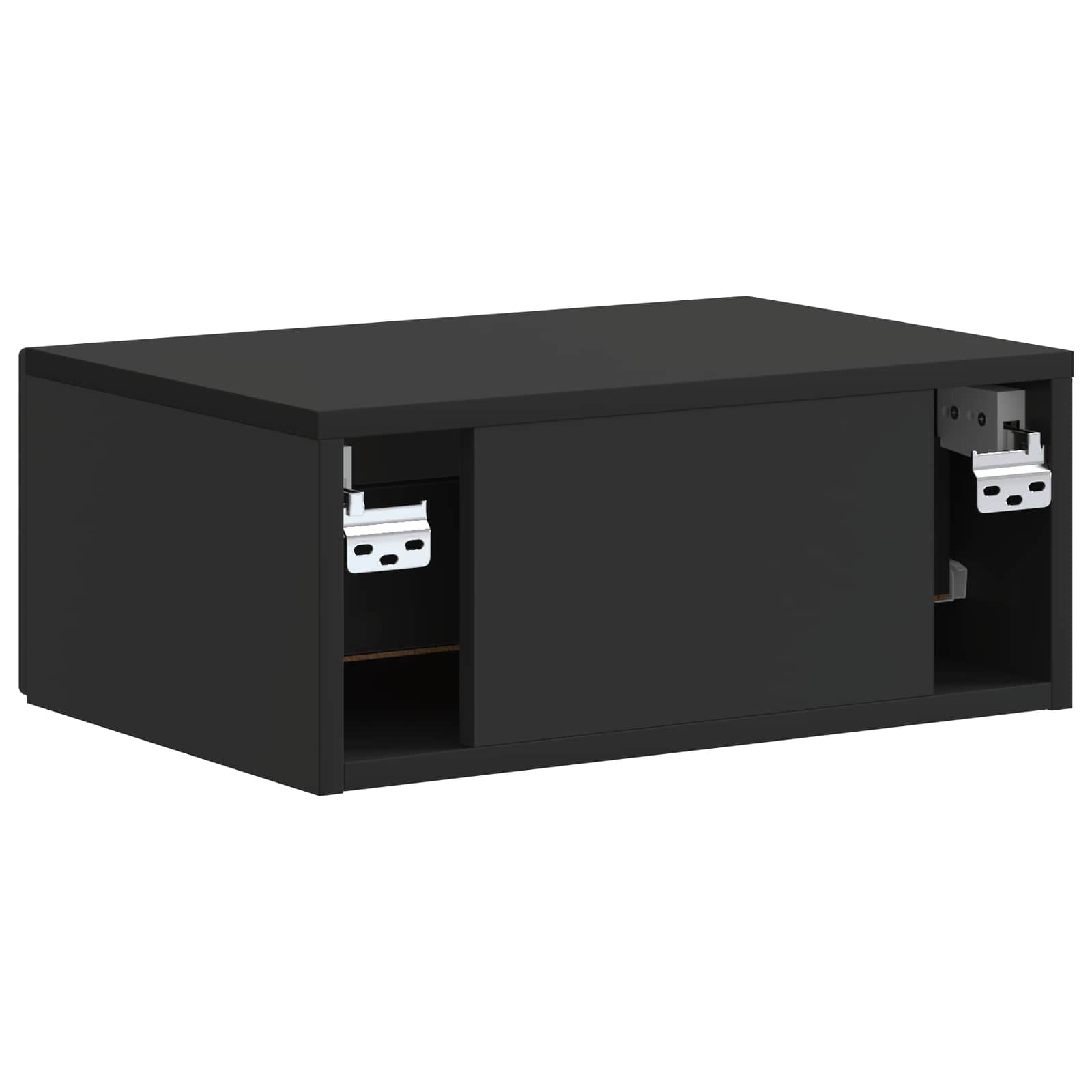 vidaXL Wisząca Szafka Nocna z szufladą 2 pcs Czarny 49 x 34,5 x 20 cm