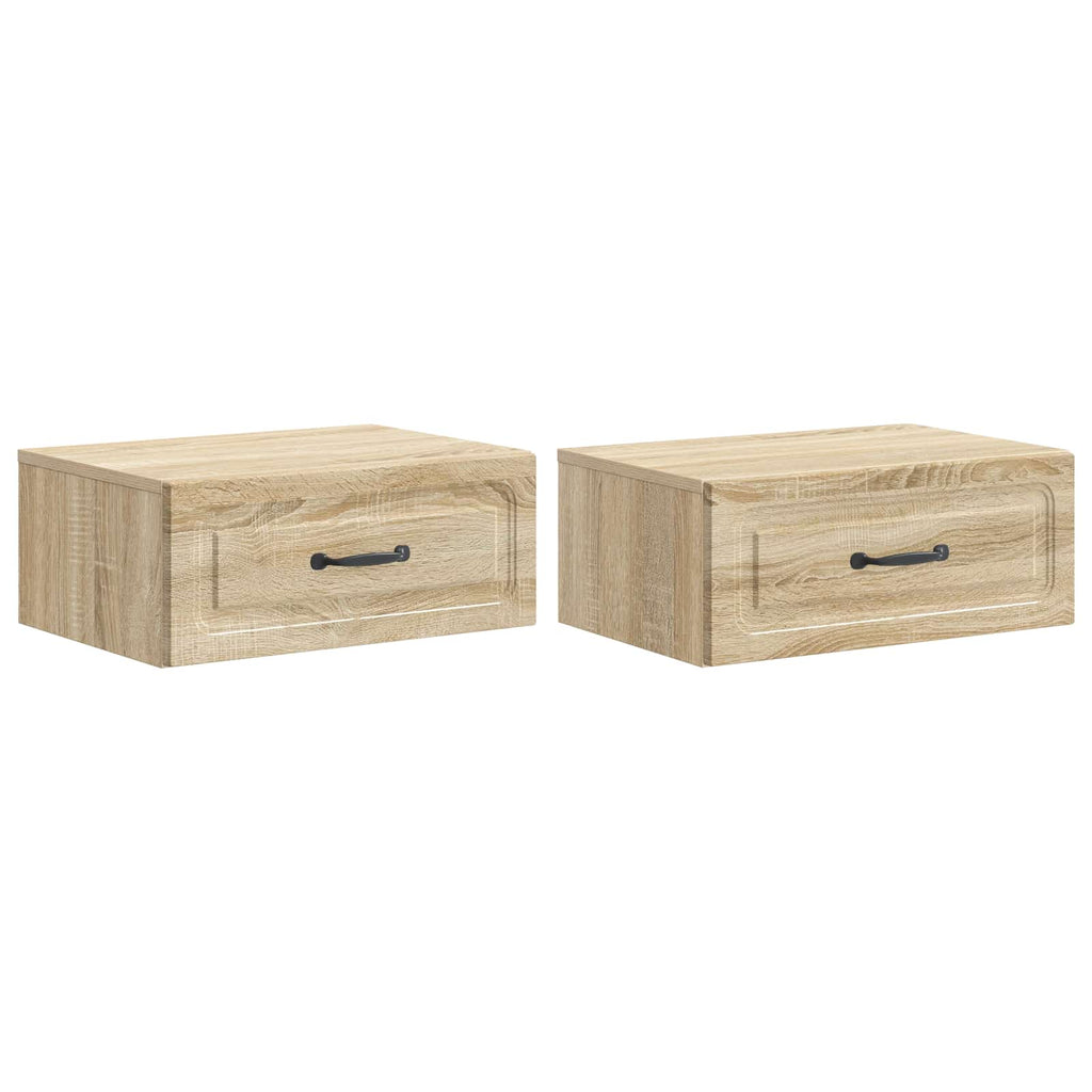 vidaXL Wisząca Szafka Nocna 2 pcs dąb Sonoma 49 x 34,5 x 20 cm