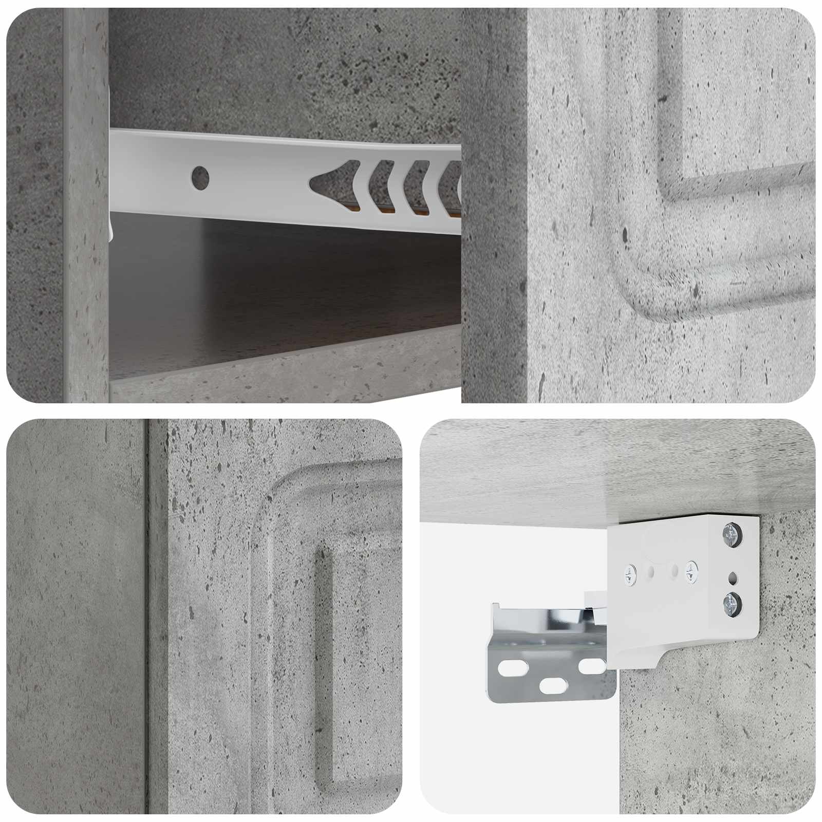 vidaXL Wisząca Szafka Nocna Betonowy szary 49 x 34,5 x 20 cm