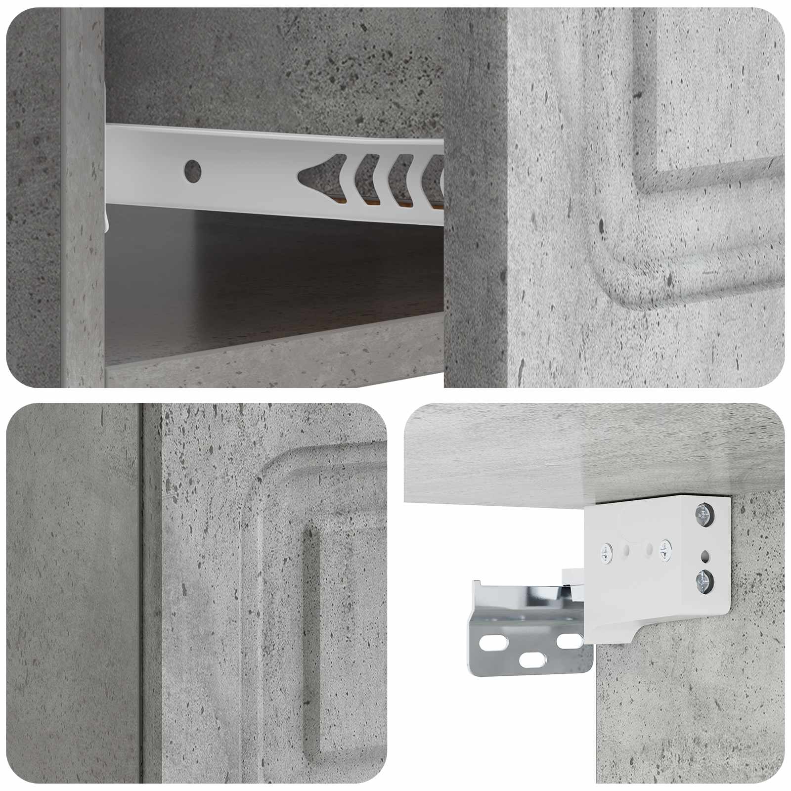 vidaXL Wisząca Szafka Nocna 2 pcs Betonowy szary 49 x 34,5 x 20 cm