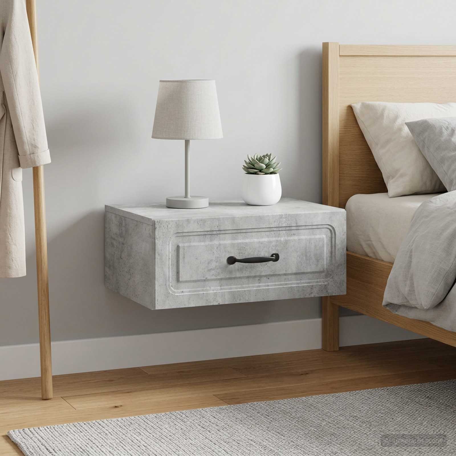 vidaXL Wisząca Szafka Nocna 2 szt. Betonowy szary 49 x 34,5 x 20 cm