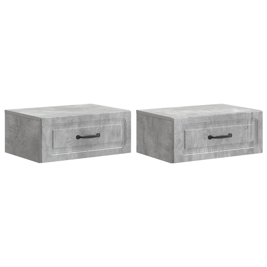 vidaXL Wisząca Szafka Nocna 2 pcs Betonowy szary 49 x 34,5 x 20 cm