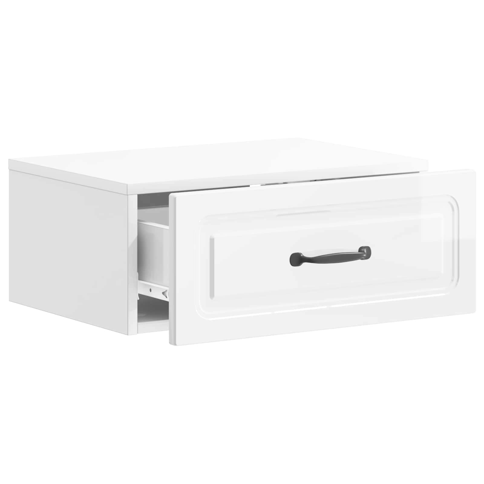 vidaXL Wisząca Szafka Nocna Biały wysoki połysk 49 x 34,5 x 20 cm