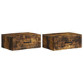 vidaXL Wisząca Szafka Nocna 2 pcs Dąb wędzony 49 x 34,5 x 20 cm