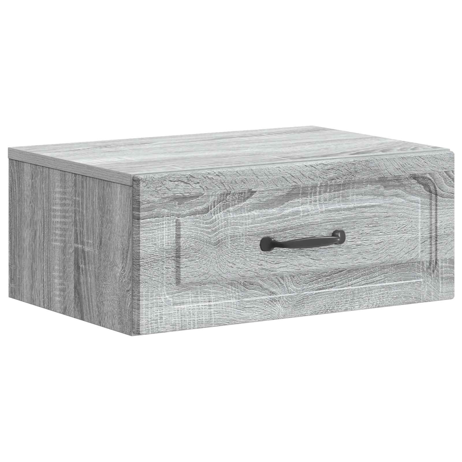 vidaXL Wisząca Szafka Nocna z szufladą Szary Sonoma 49 x 34,5 x 20 cm