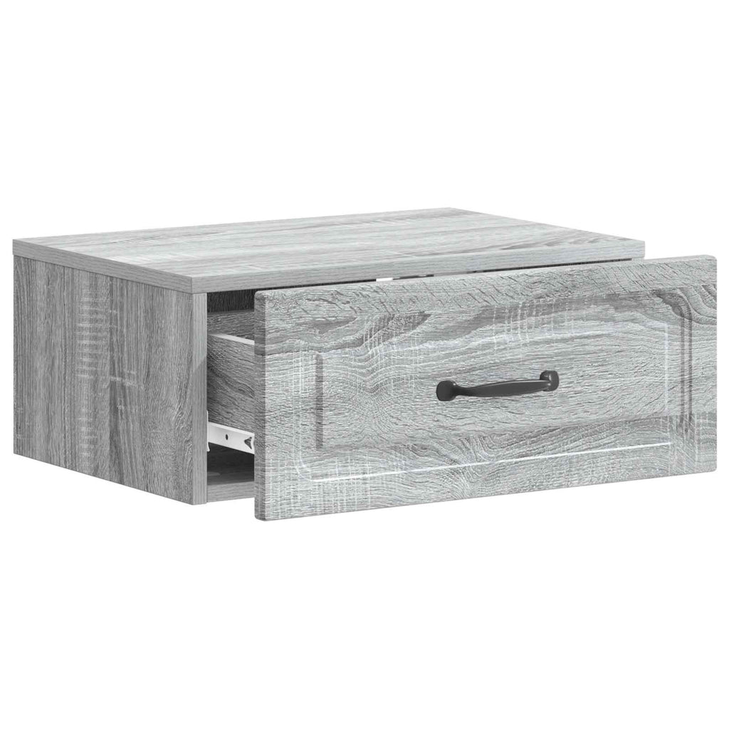 vidaXL Wisząca Szafka Nocna z szufladą Szary Sonoma 49 x 34,5 x 20 cm