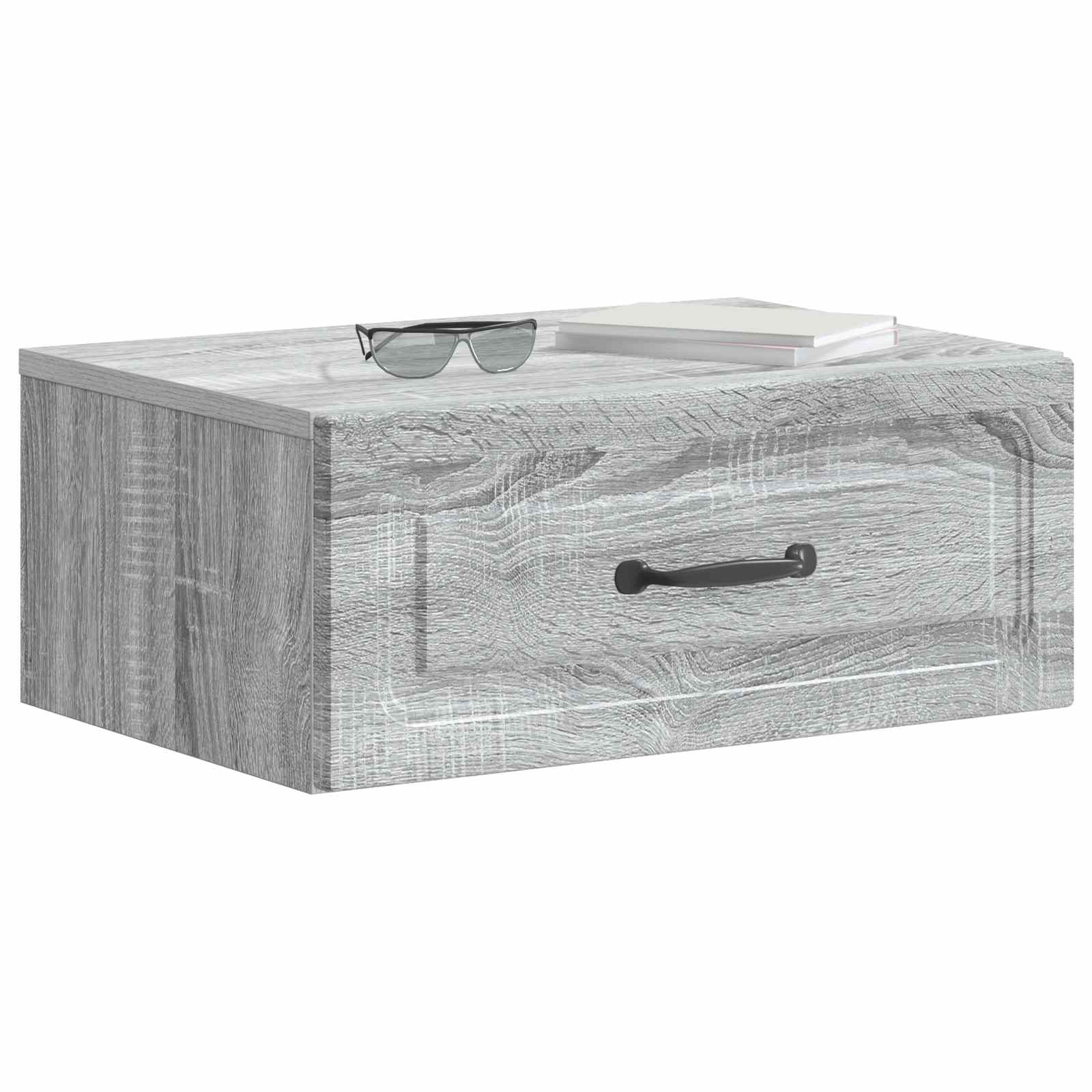vidaXL Wisząca Szafka Nocna z szufladą Szary Sonoma 49 x 34,5 x 20 cm