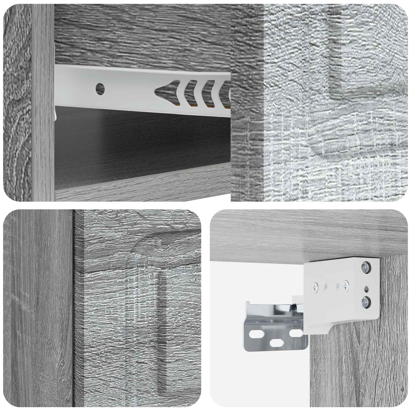 vidaXL Wisząca Szafka Nocna 2 pcs Szary Sonoma 49 x 34,5 x 20 cm