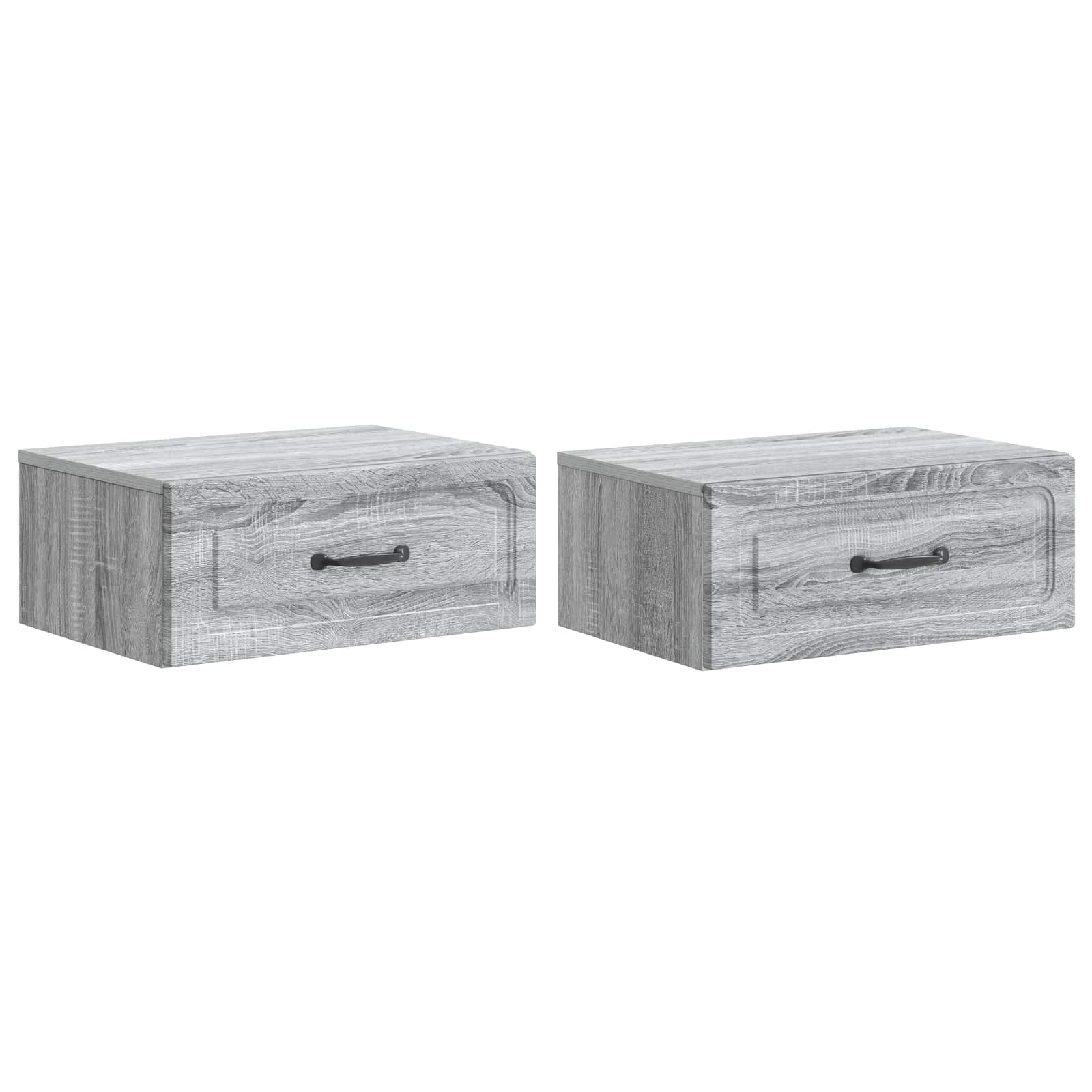 vidaXL Wisząca Szafka Nocna 2 pcs Szary Sonoma 49 x 34,5 x 20 cm