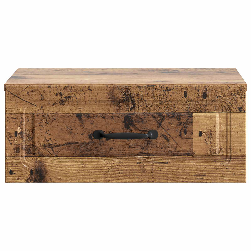 vidaXL Wisząca Szafka Nocna z szufladą Stare drewno 49 x 34,5 x 20 cm